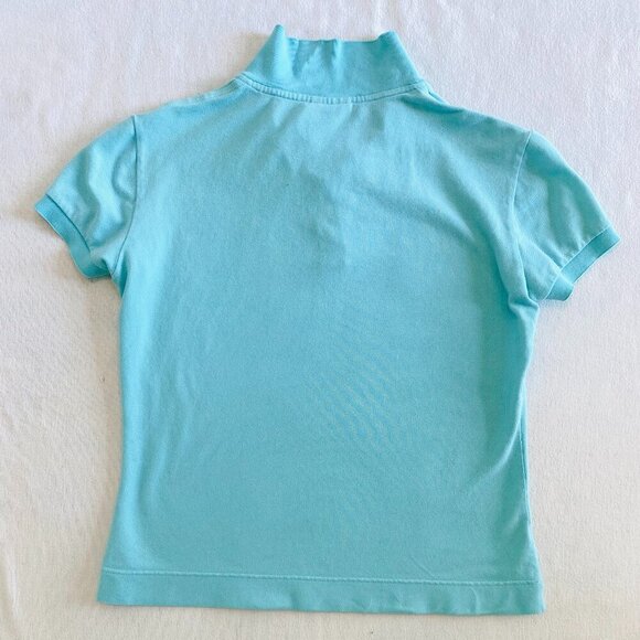 Vintage Lacoste polo shirt Women's Small aqua short sleeve preppy timeless - Picture 3 of 7